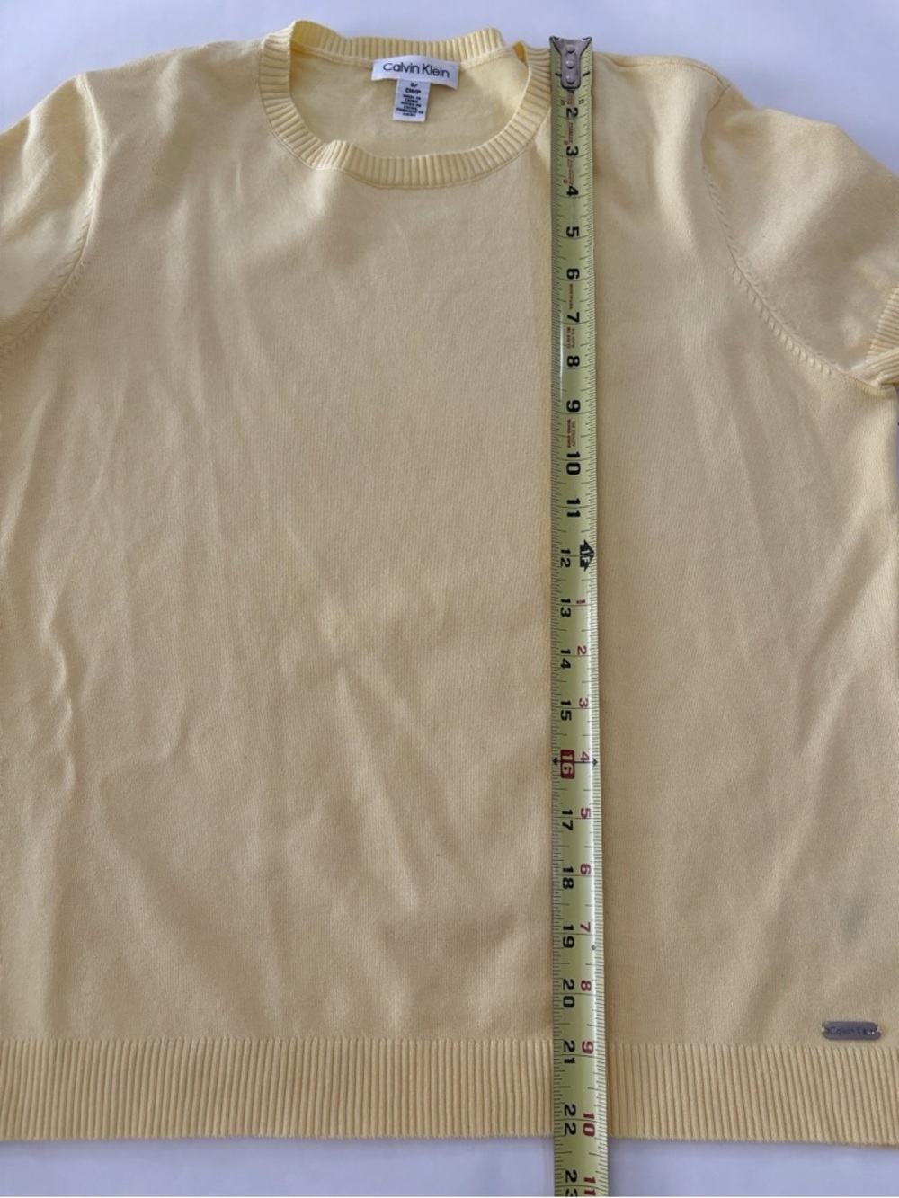 Calvin Klein Pale Yellow Short Sleeve Knit Tee - Picture 10 of 10